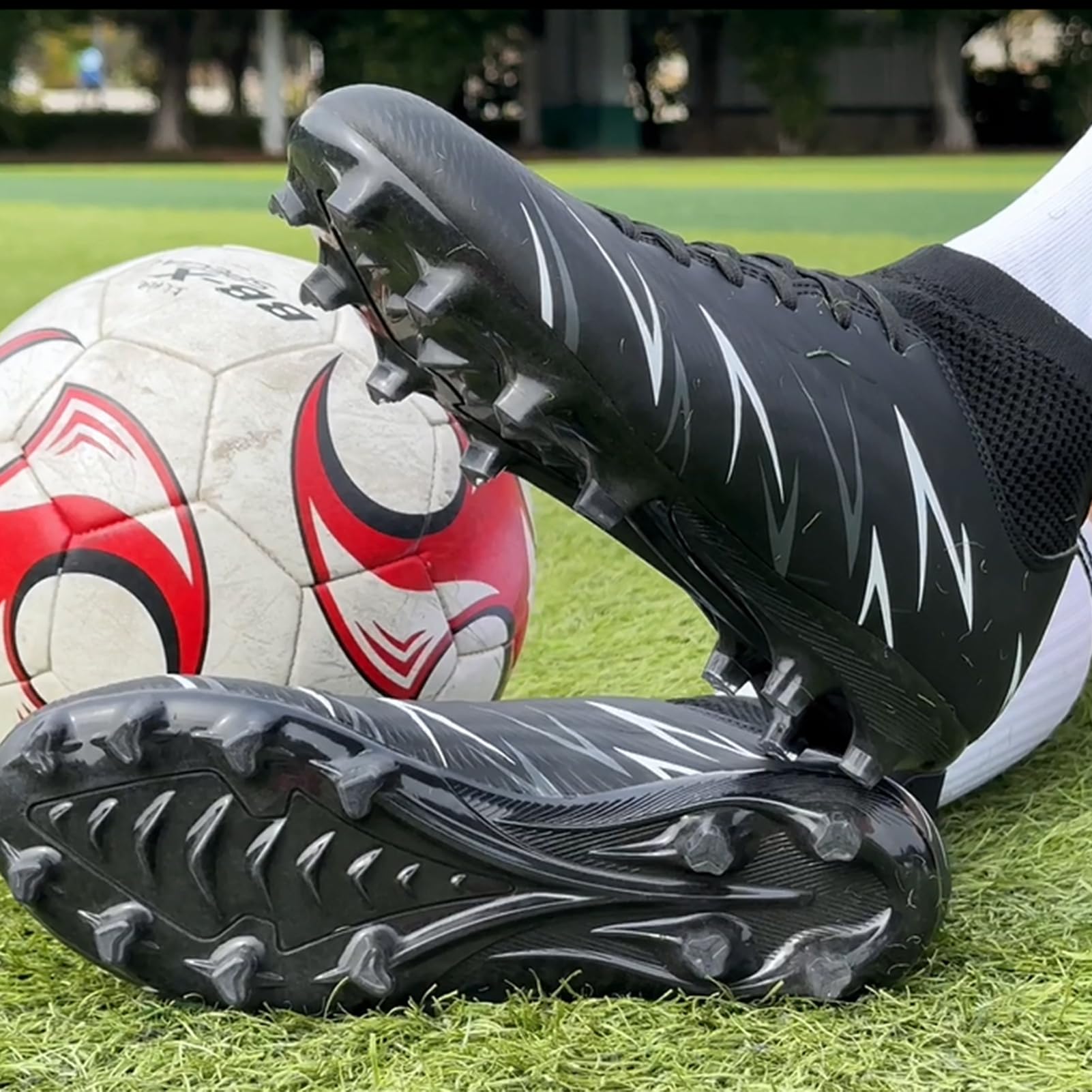 Mens Football Boots Spike High Top Football Shoes Astro Turf Trainers AG FG Soccer Cleats Boys Professional Athletic Shoes - 3