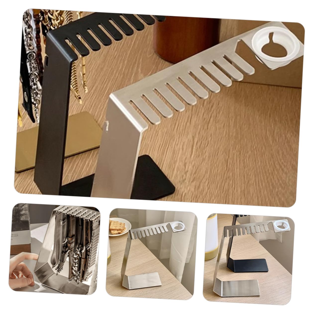 Supporto per Cinturino in Metallo per Orologio Intelligente Base da Tavolo per Caricabatterie Smartwatch Organizzatore Stabile per Cinturini