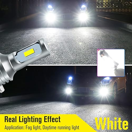 Miniatura 6 de ACDC 9-36V H11B Bombilla LED antiniebla blanca, 3800LM súper brillante 2x45mil 5730 chips H11C1 bombillas LED para automóviles camiones, sin