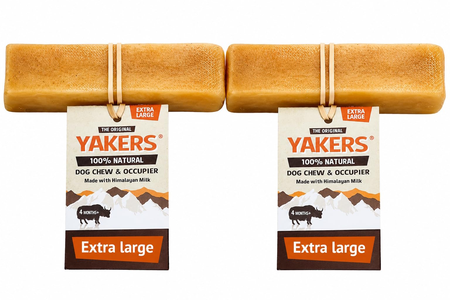 Yakers Natural Dog Chews, Original Flavor, XL (Pack of 2) - Natural Dog Treat Made with Himalayan Milk, Gluten-Free, Durable and Healthy Treats for All Breeds