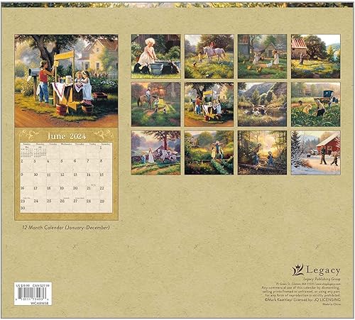 Miniatura 2 de Legacy Hometown Woodland Green - Calendario de pared colgante de papel 2024 (13 x 12 pulgadas)
