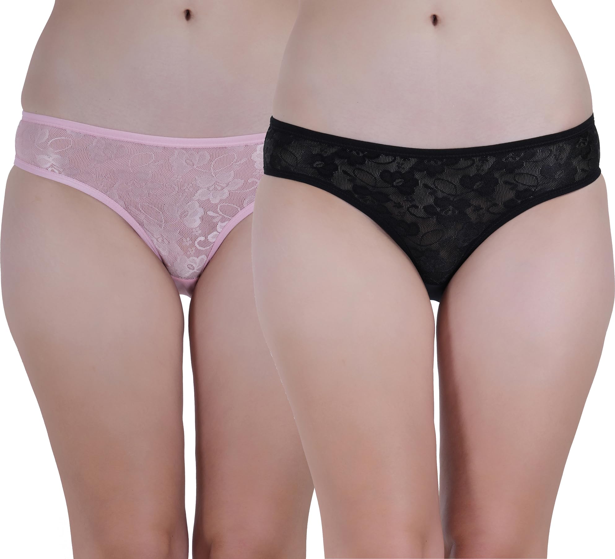 ladyland Pack of 2 Women Antibacterial Soft Hipster Panty for Regular Uses, Made of 100% Lace, Grip Fit, All Over Printed Comfortable Panties for Girls, Ladies-picture-46