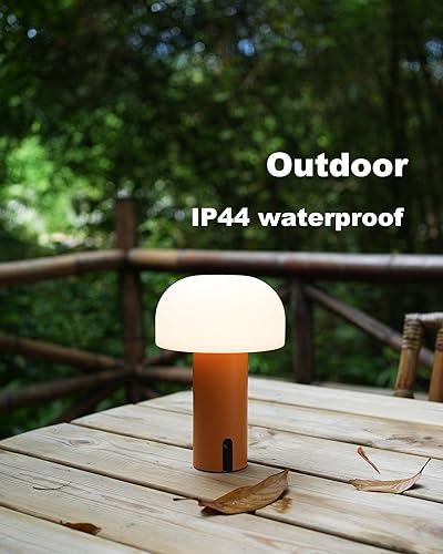 Miniatura 6 de Lámpara de mesa de hongos para exteriores, recargable, inalámbrica, impermeable, portátil, funciona con pilas, con carga USB, luz nocturna de
