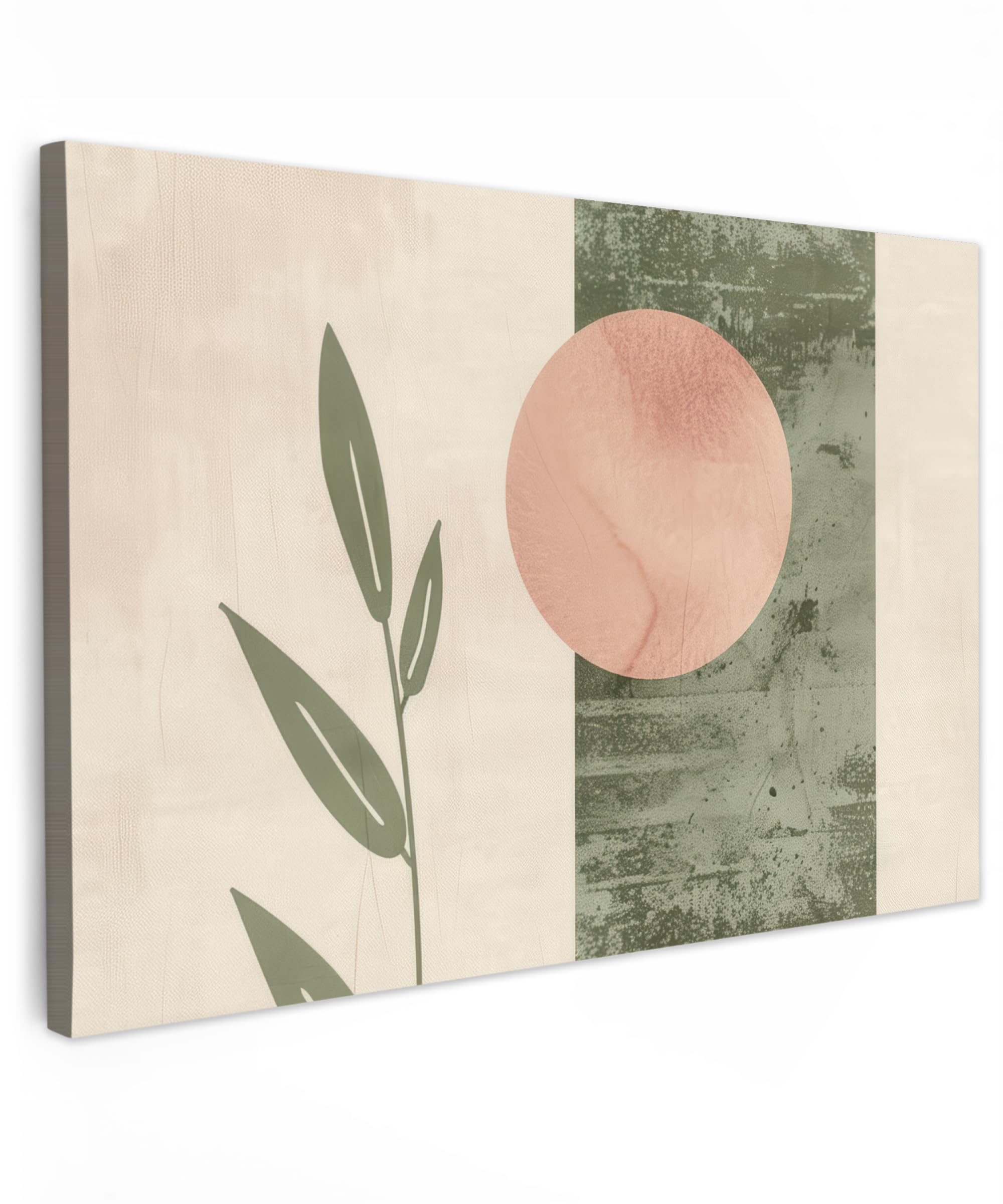 MuchoWow© Cuadros Decoracion Salon Modernos 120x80 cm Dormitorios Cuadro Decorativos de Salon Lienzos Decorativo Decoración Modernos Cabecero Cama Arte - Moderno - Verde - Rosa - Pastel