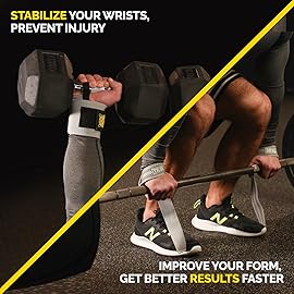 Tribe Lifting Heavy Duty Wrist Wraps & Lifting Straps for Weightlifting - Wrist Straps for Weightlifting Men with Silicone Grip & Padding - Gym Wrist Wraps and Lifting Straps