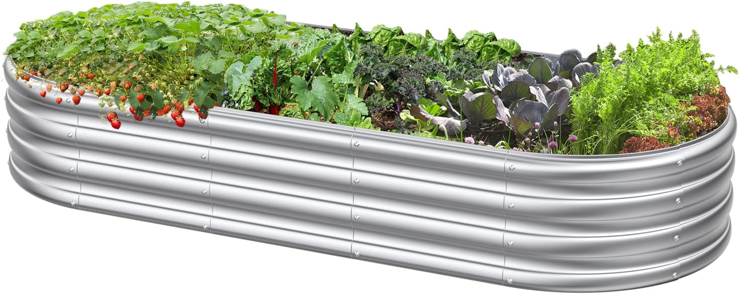 6x2.3x1ft Outdoor Raised Garden Bed, Planter Raised Bed for Gardening, Outdoor Raised Planter Box for Flower Vegetables