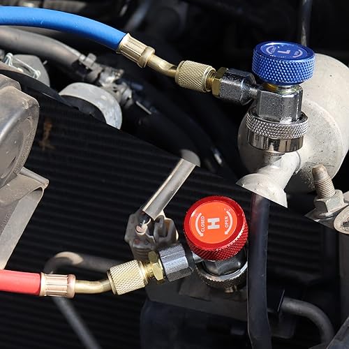 Miniatura 2 de Los adaptadores de acoplador rápido ajustables AC R134A funcionan como accesorios de calibre de colector de aire acondicionado automático, HVAC