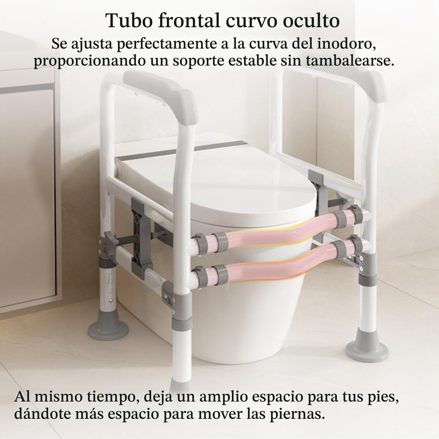 Apoyabrazos Wc Estructura De Apoyo Para Personas Mayores,Asidero Inodoro,Alzador Wc Adulto,Dispositivo De Asistencia Para Ir Al Baño,Altura Ajustable,Apto Para La Mayoría De Baños,Carga 150 Kg