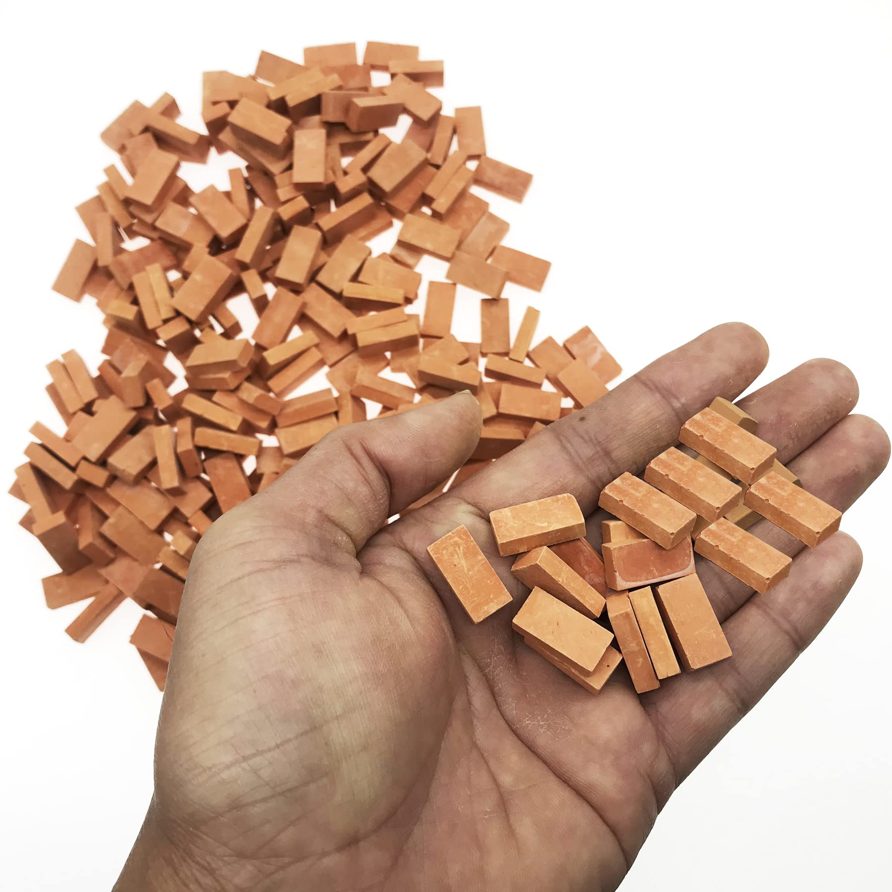 Cayway 400 PCS Mini Briques pour AméNagement Paysager Briques 1:16 Red Mini Briques Miniatures pour Accessoires de Jardin Miniature