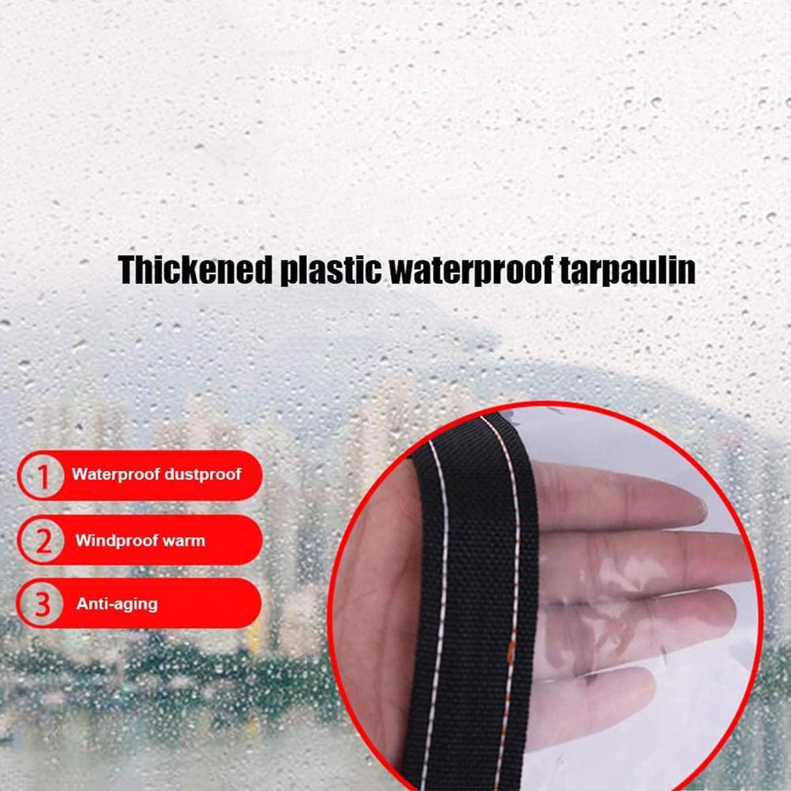 Heavy Du - Lona transparente de 7 x 9 m con ojales, lona impermeable para camping, al aire libre, patio, protección de techo, cubierta de refugio contra el sol y la lluvia