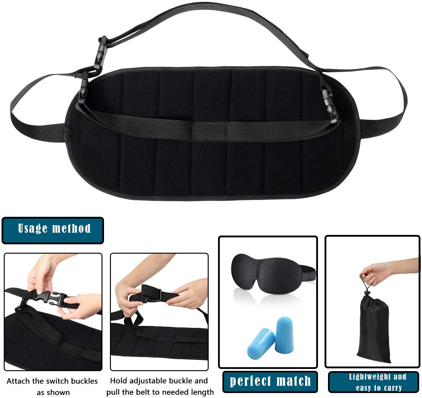 Travel Footrest Hammock Airplane Foot Hanger Portable Flight Foot Rest Relaxed Hammock Comfortable Adjustable Height