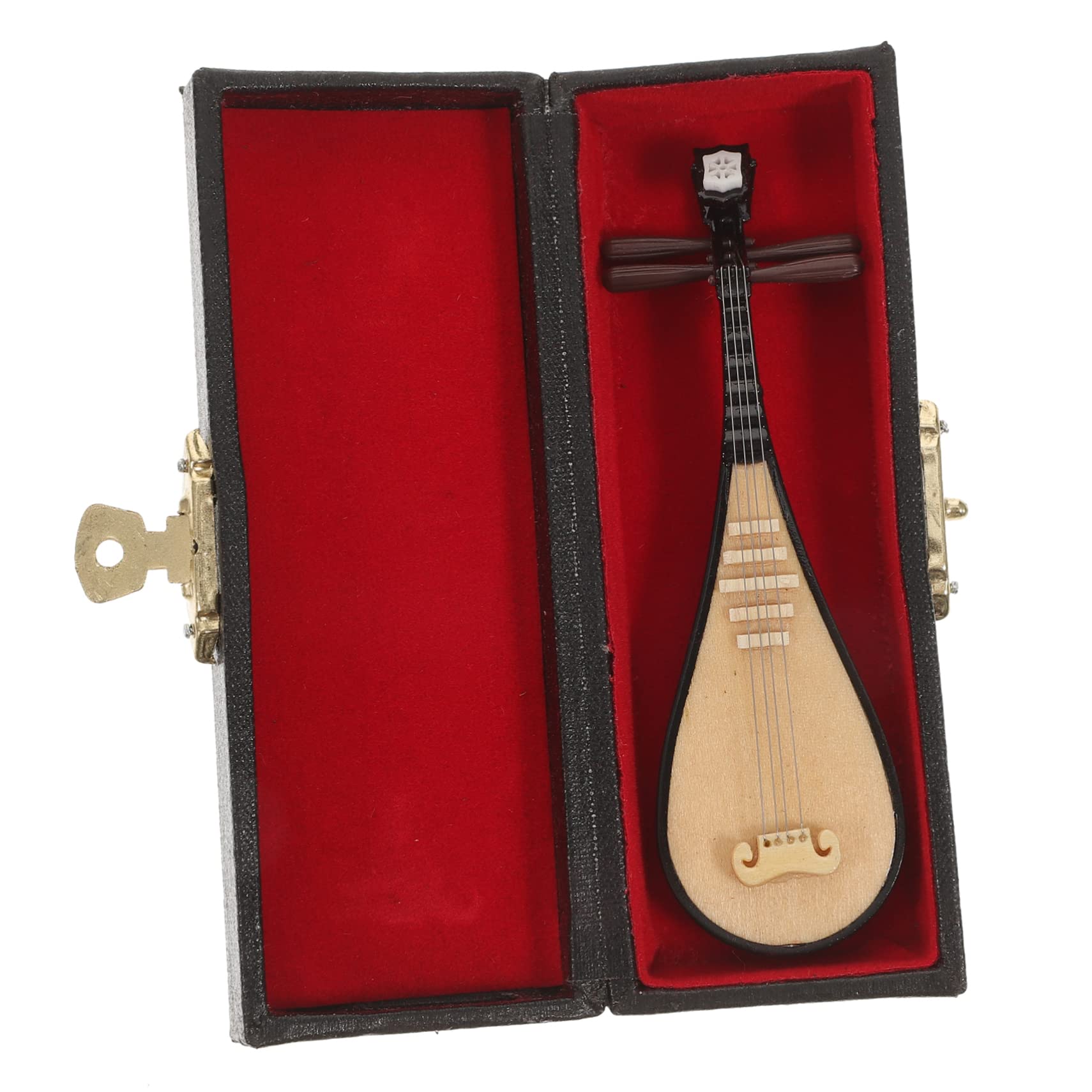 Vaguelly Modèle Miniature de Pipa Instrument de Musique Compact et Léger en Bois et Plastique Accessoire Unique pour Décoration et Photographie