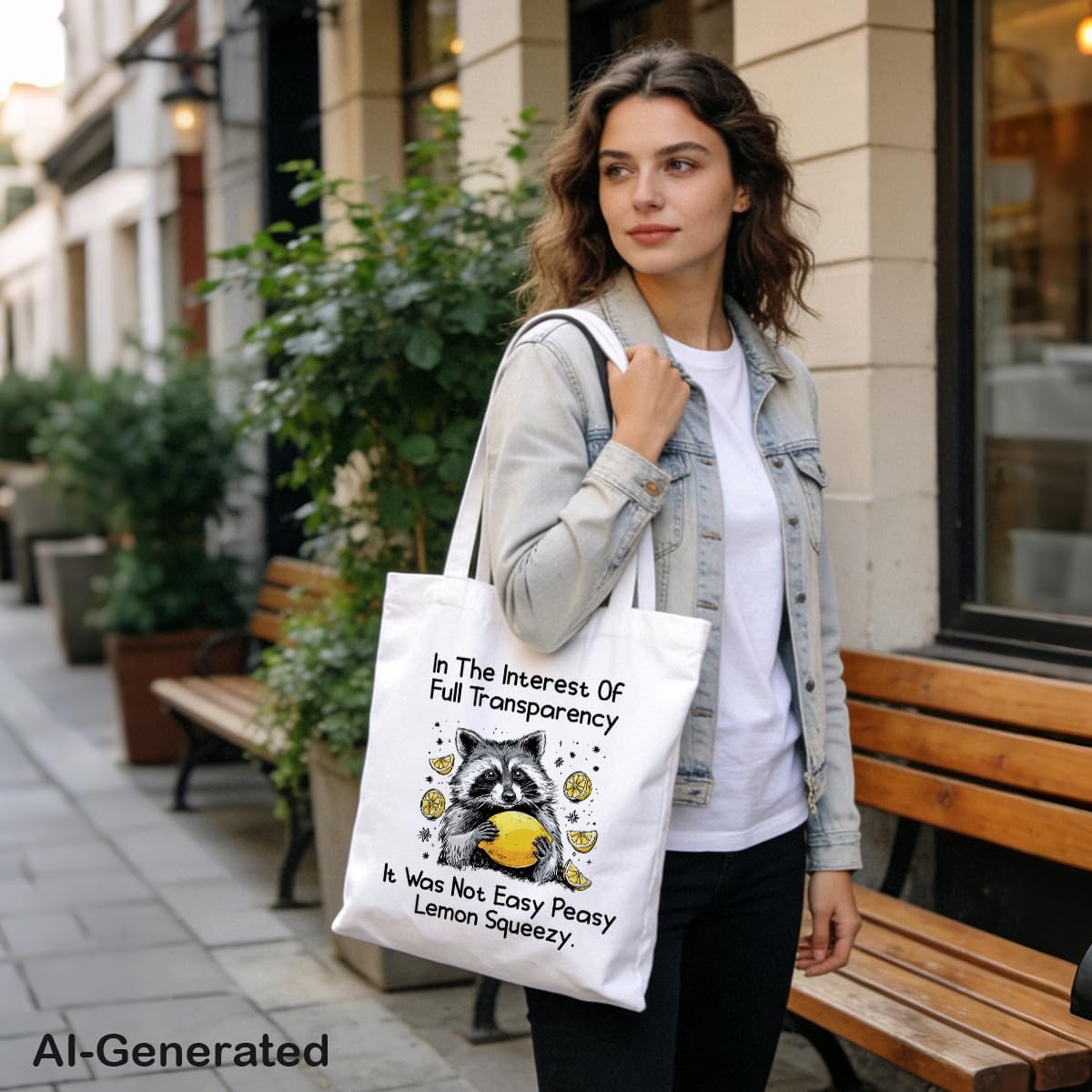 Funny Canvas Tote Bag, Reusable Shoulder Grocery Bag, Holiday Gift Bags for Friends, 13.7x15.7 inch image 2
