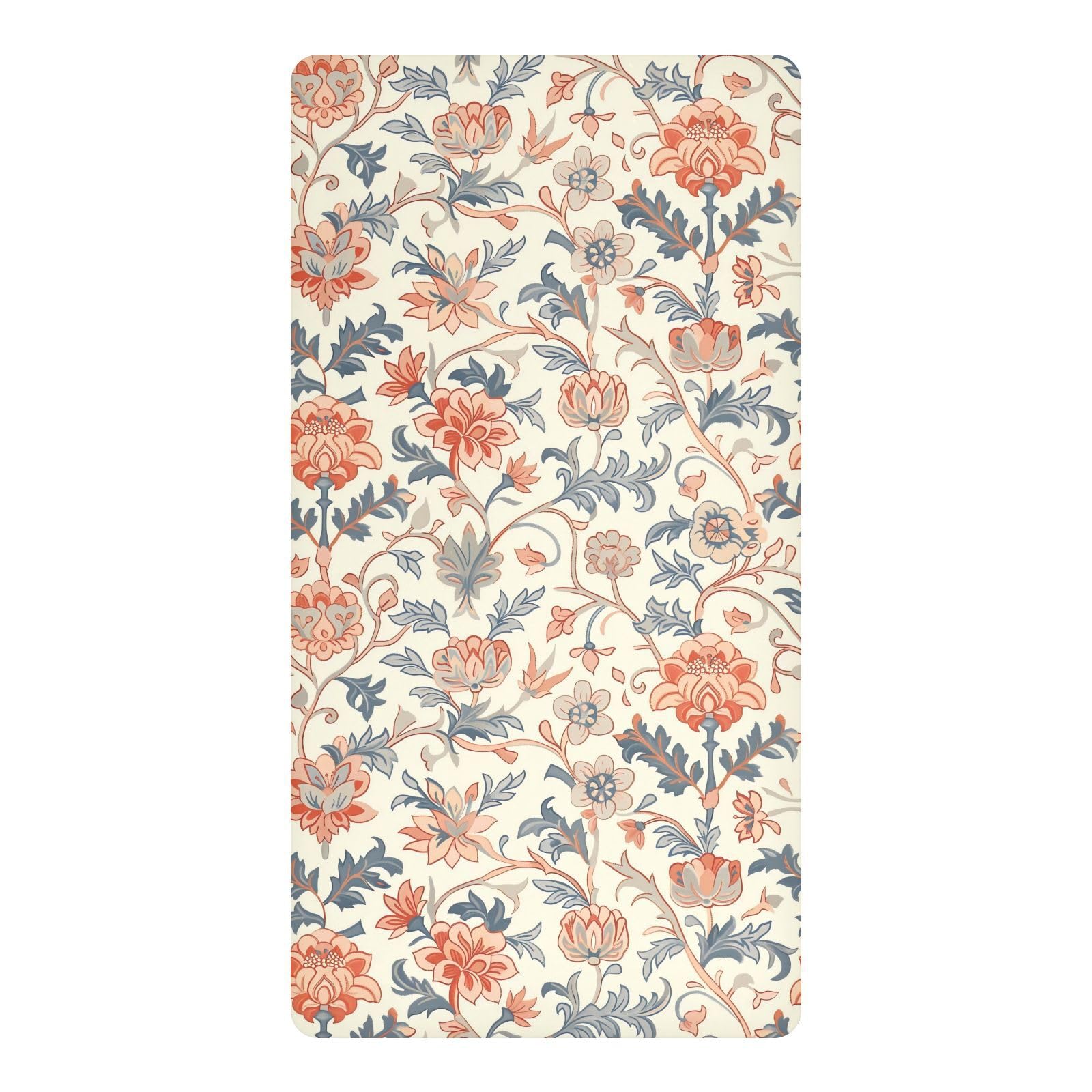 Draps de lit imperméables pour lit bébé contre les fuites motif fleur rétro marron