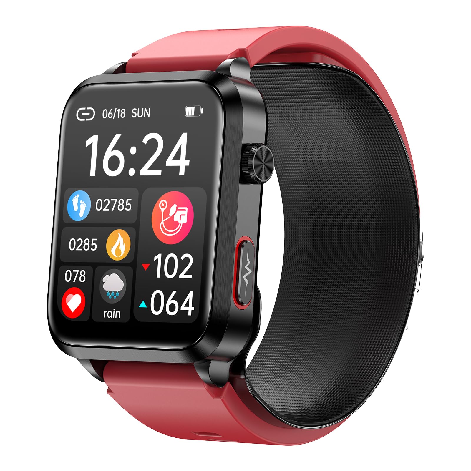 Reloj Inteligente para Hombres y Mujeres, Pantalla Retina HD de 1.92 Pulgadas, Más 100 Modos Deportivos, Más 30 Idiomas, Bluetooth 5.0BLE, Algoritmo Inteligente IA, Batería 30 Días (Rojo)