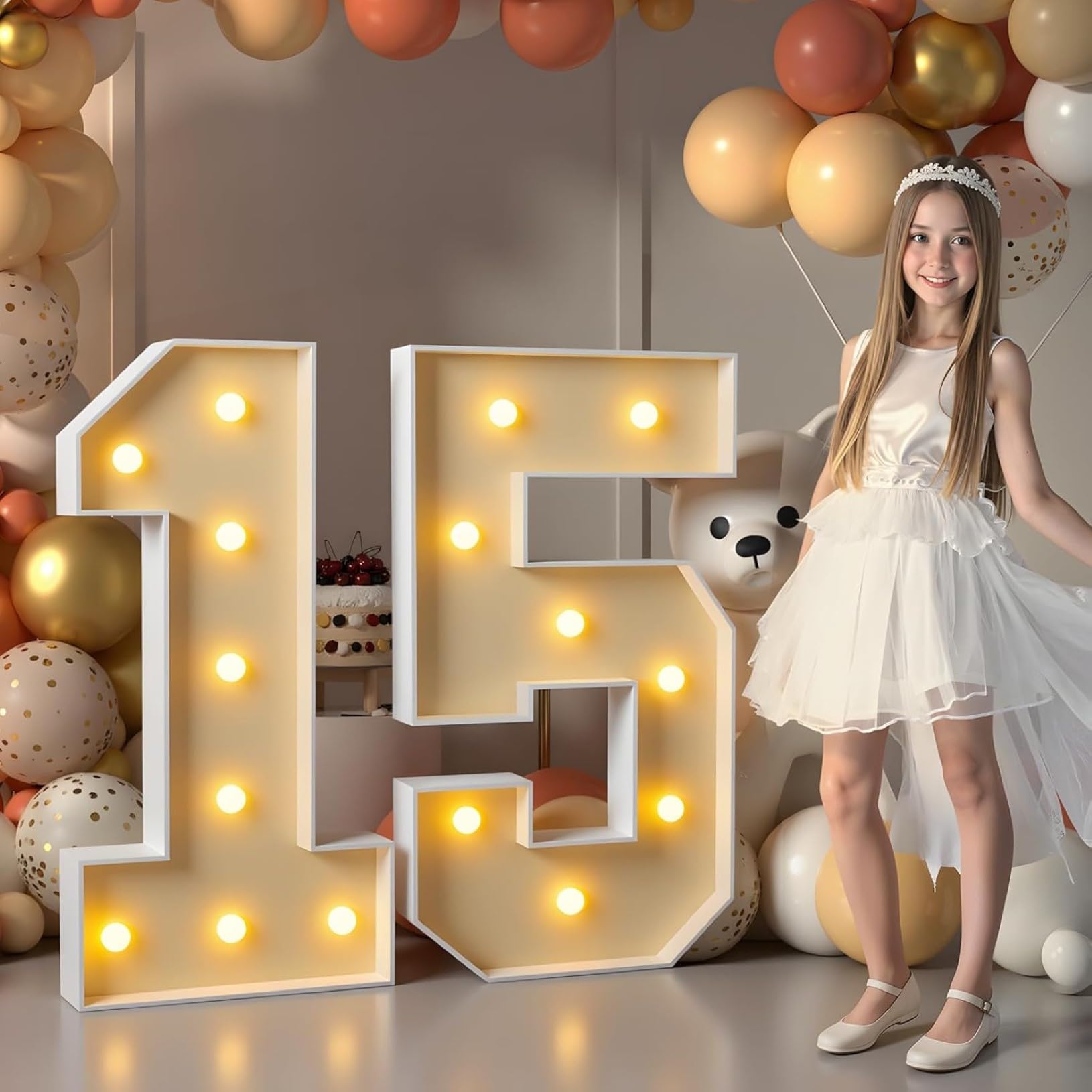 Duży namiot imprezowy z cyfrą 0 LED, olbrzymia mozaika, piankowa tablica, ramka na urodziny, ślub, ukończenie szkoły, rocznicę, tło, 120 cm