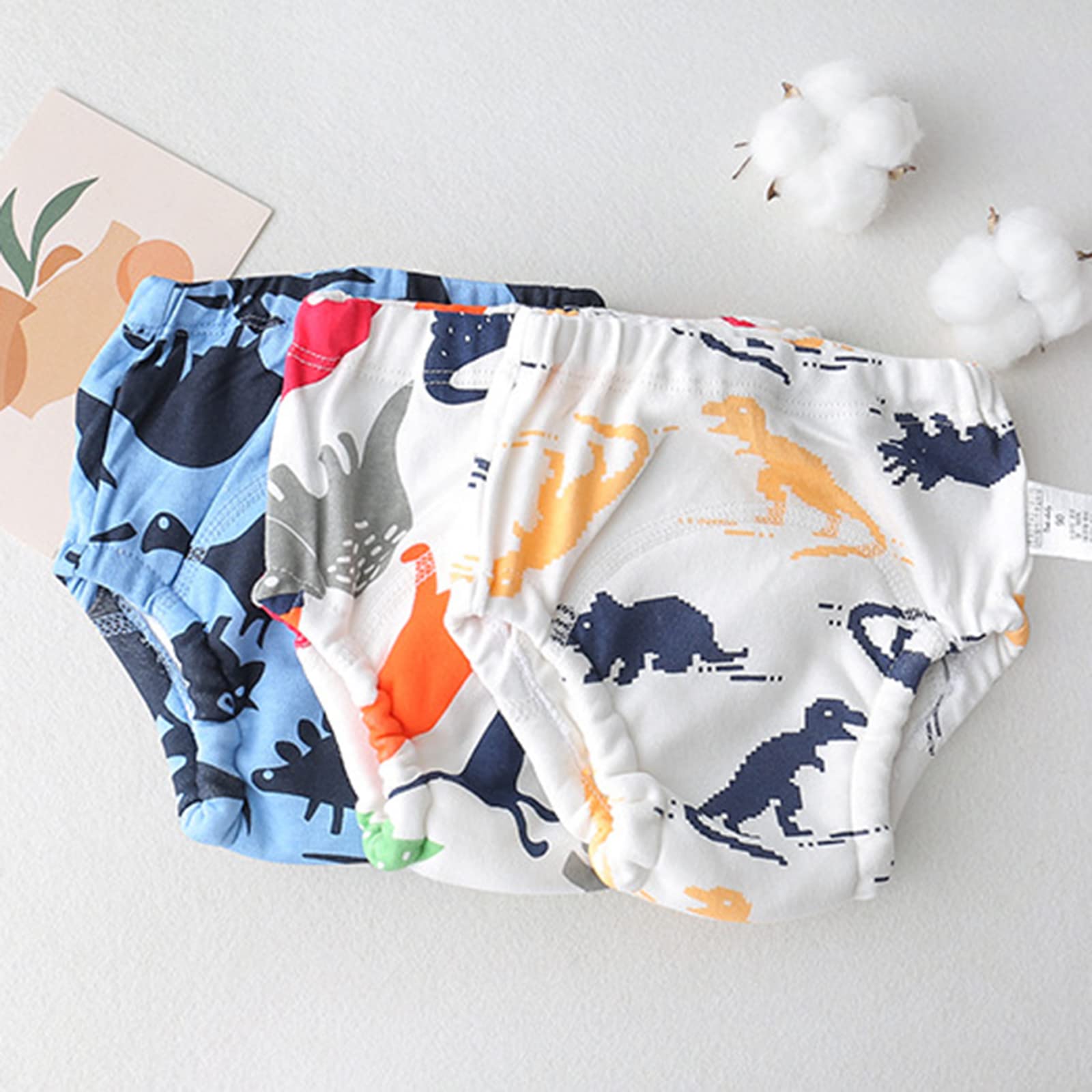 Lot de 6 Culotte Apprentissage Propreté pour Bébé,Culottes Lavable Coton Réutilisation sous-Vêtements d'apprentissage Garcon Fille 1-5 Ans