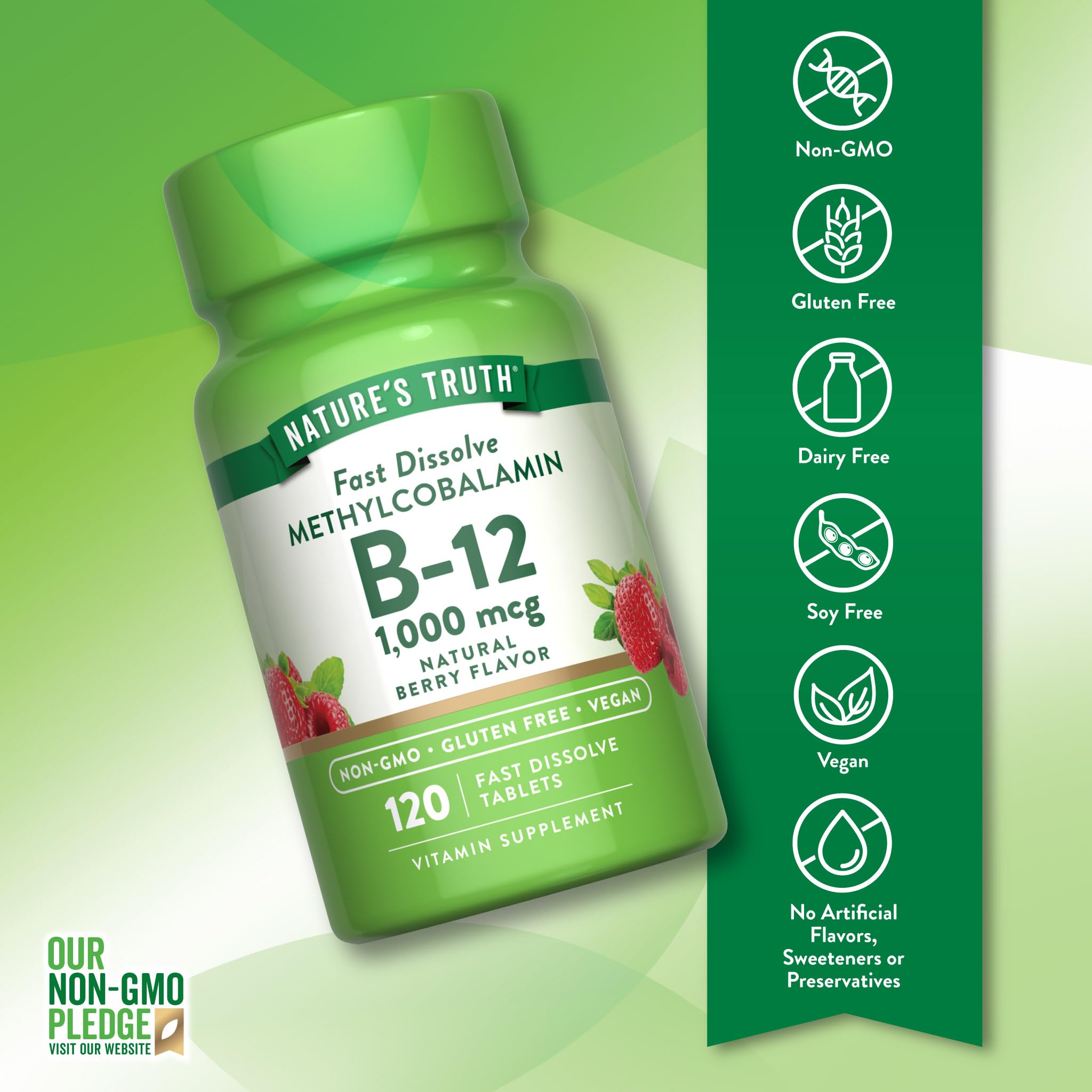 Nature's Truth B12 Vitamin Sublingual Tablets | 1000 mcg | 120 Count — Amazon image 3