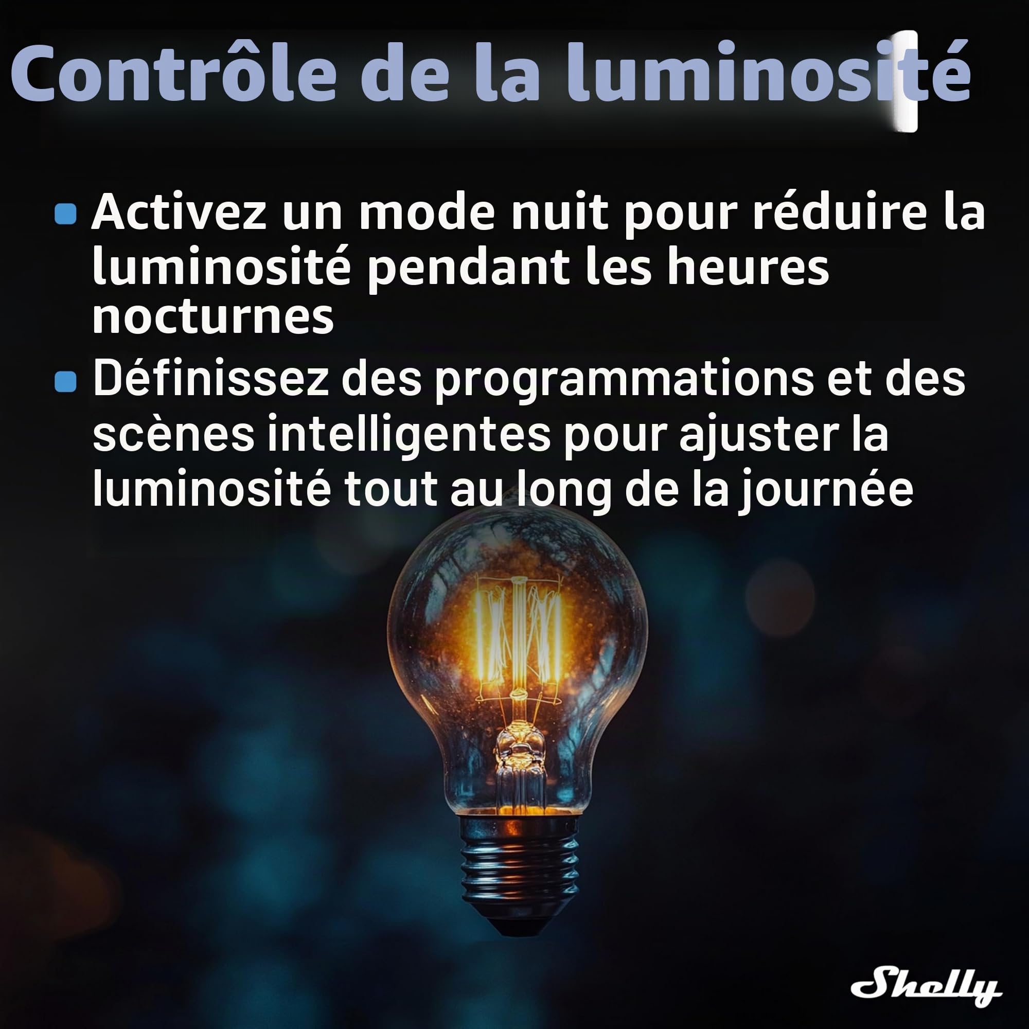 Shelly Dimmer 0/1-10V PM Gen3 - Variateur de Lumière connecté, Gradateur Wi-Fi pour LED, Halogènes avec Mesure de la consommation, Compatible avec Alexa, Google Home, KNXnet, Contrôle par app