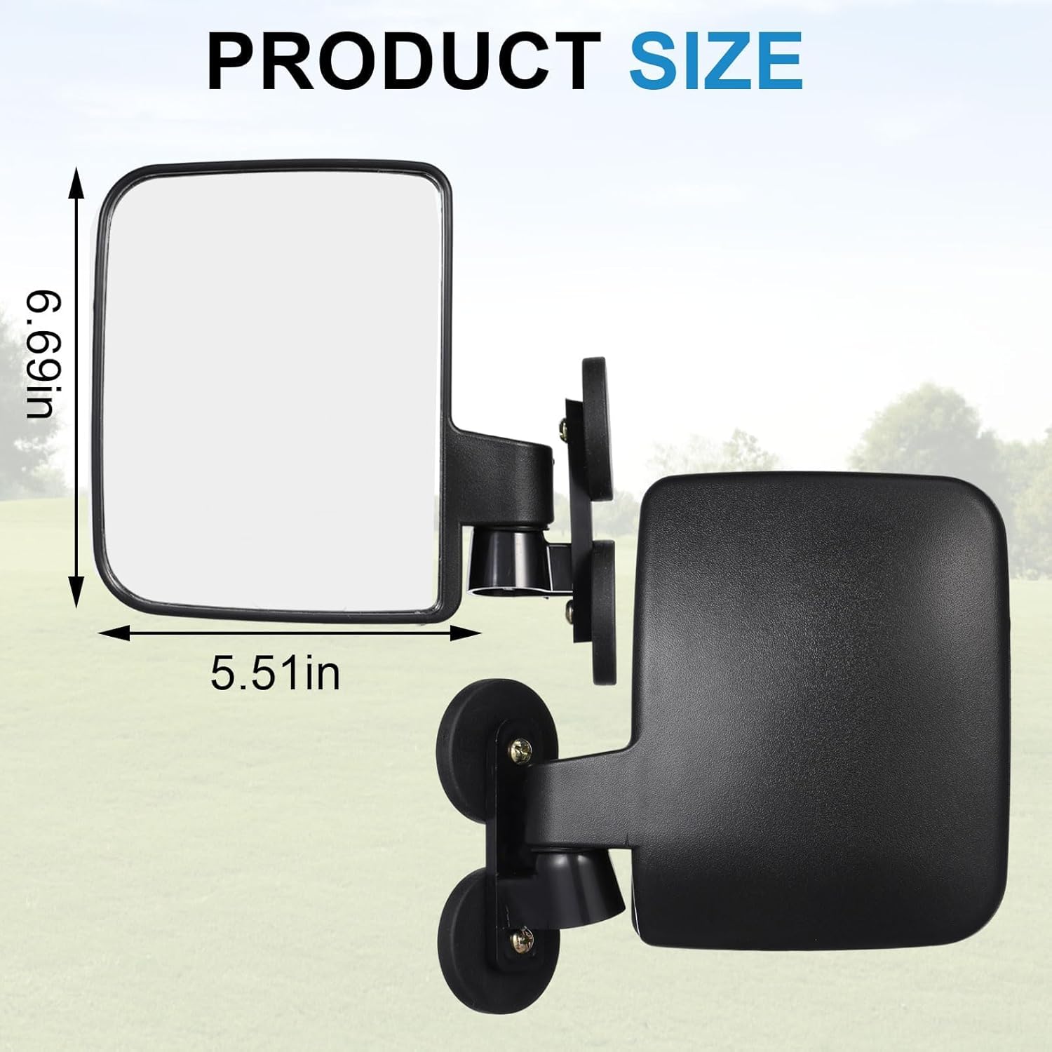 2PCS Universal Magnetic Mirrors for Tractor, 6.9" × 4.11" Magnetic Tractor Side Mirrors for Forklifts, Trucks, Lawn Mowers, Farm Equipment