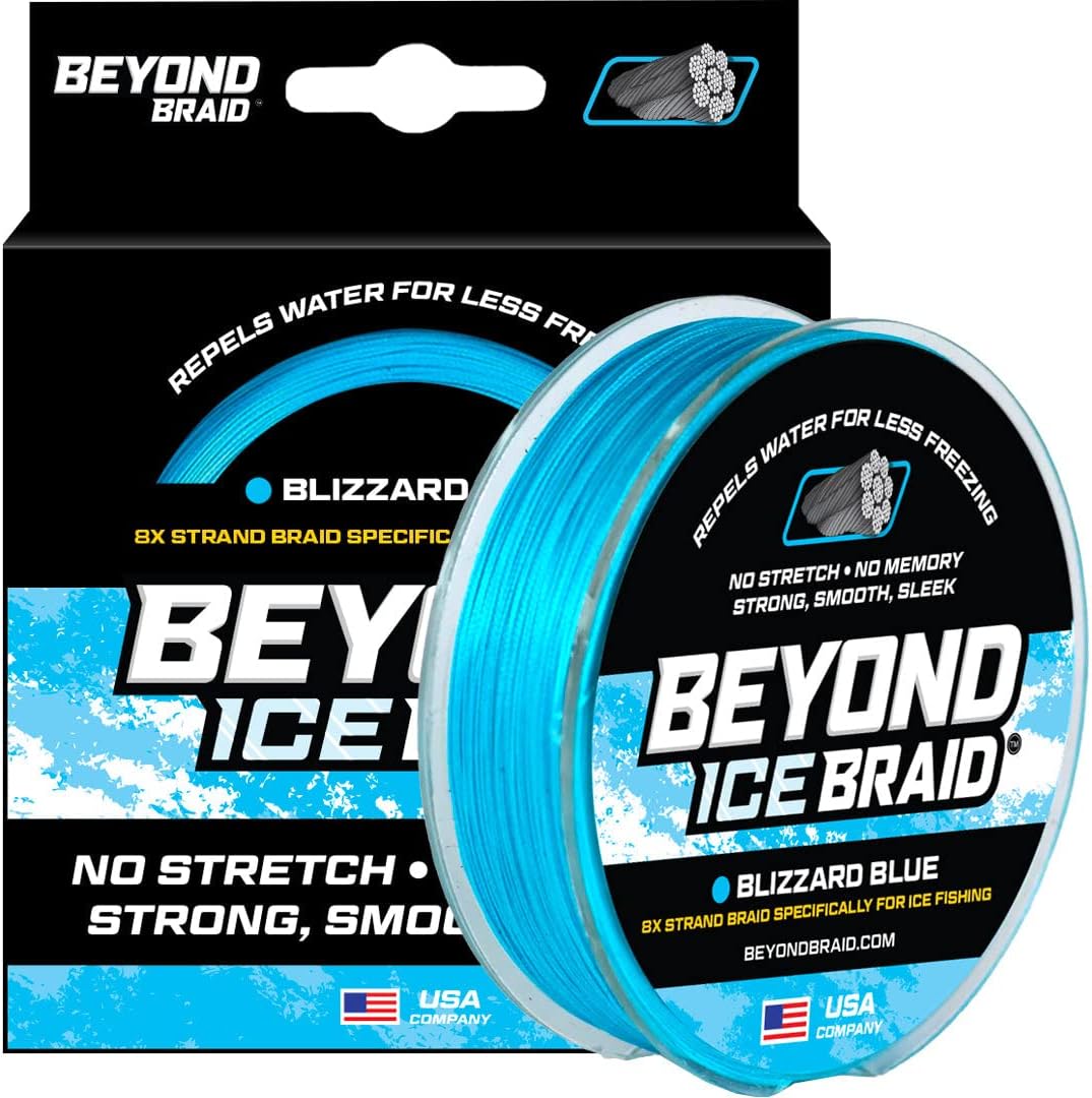 Ice Braid – Ultra Strong 8-Strand Braided Fishing Line, Zero Memory, Designed for Ice Fishing – 100 Yards
