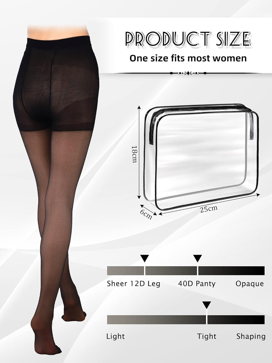 Foaincore 24 Pairs Pantyhose Bulk Women's Control Top Pantyhose Multipack Stockings Sheer Tights for Women