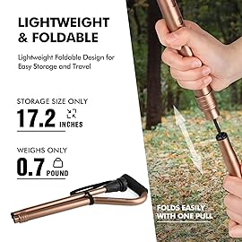 GPTCAMP Walking Cane and Walking Stick for Men Women,Lightweight Folding Canes with Offset Soft CushionedHandle,Adjustable&Collapsible,Mobility & Leg Surgery Recovery(Brown)