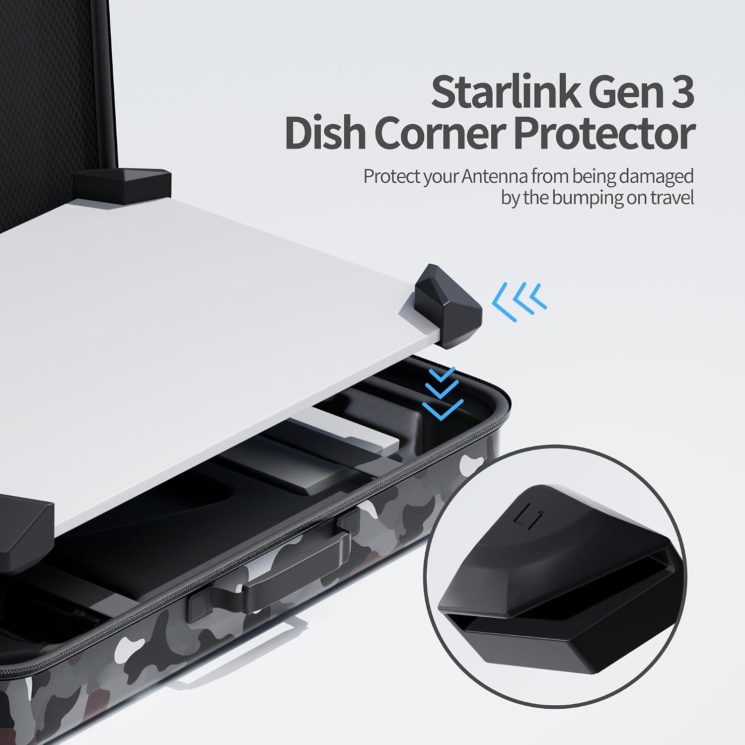 for Starlink Gen 3 Case Protevtive Starlink Travel Case Lightweight for Standard V3 Dish Router Cable for Gen3 Storage Carrying Bag with Corner Protector