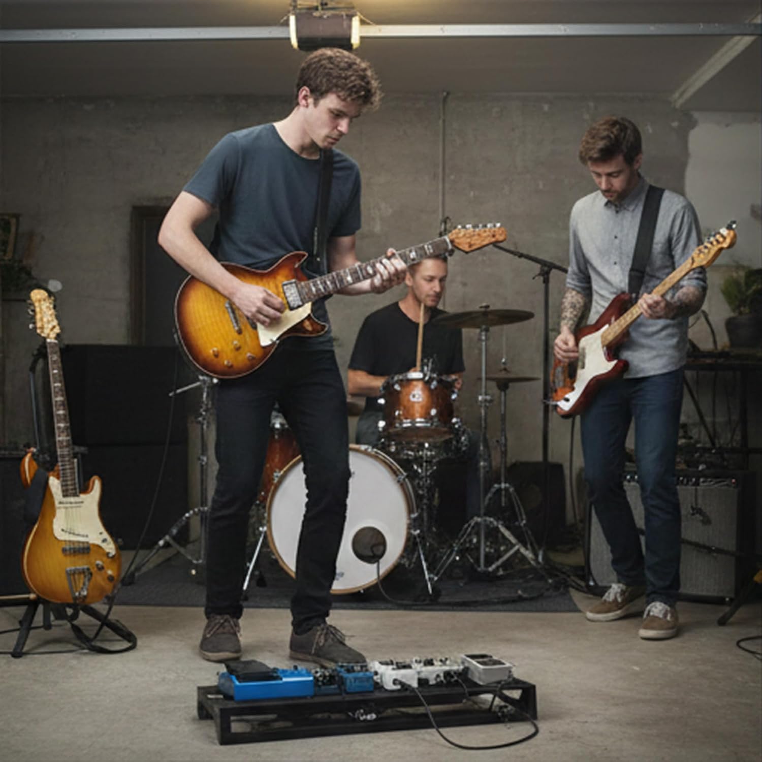 Boss XS-100 Poly Shifter Pedal Bundle with Gearlux Instrument and MIDI Cables, Picks, and Austin Bazaar Polishing Cloth