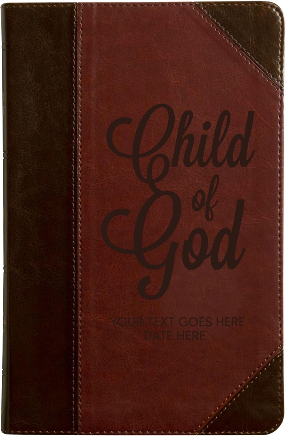 Personalized ESV Thinline Bible Medium Print Faux Leather Bible Portfolio Style | Full Custom Cover with Child of God Design and Name or Date | Gift for Christian & Religious Celebrations | Brown