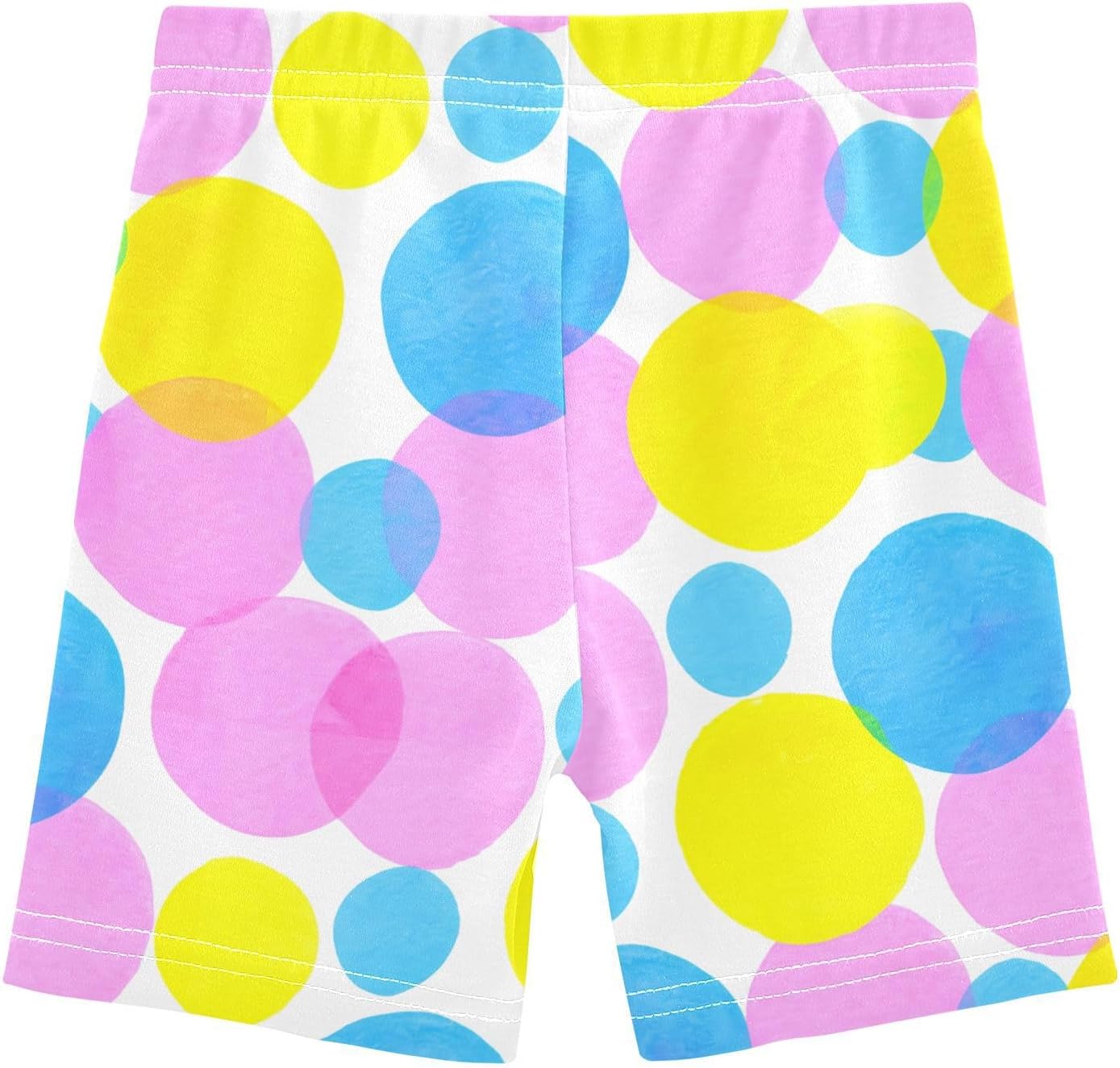 Circle Pink Blue Girls Bike Shorts Toddler Soft Cotton Active Under Dress Shorts