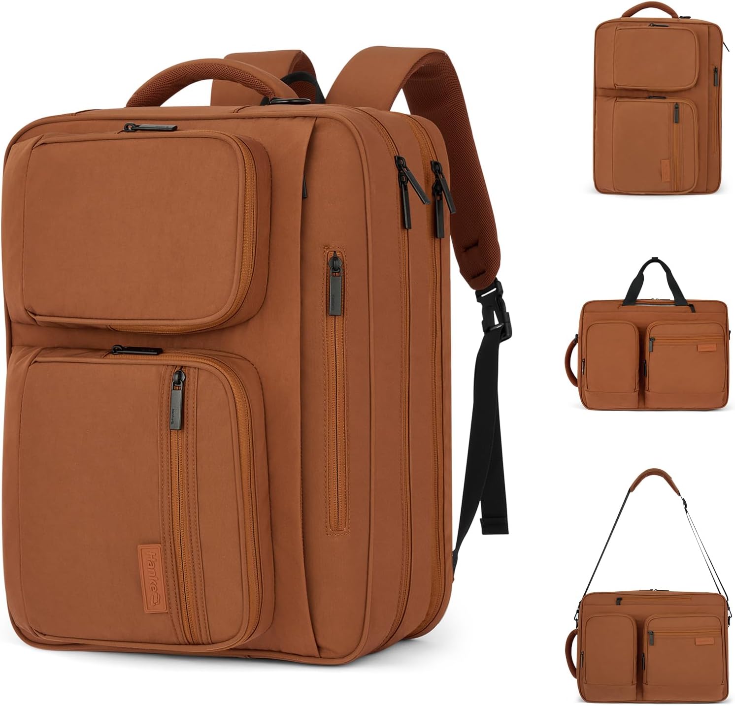 Hanke Multifunctional Carry On Luggage Bag, Personal Item Travel Bag 18x14x8 Airline Approved, Lightweight Under Seat Bags for Airplanes, Overnight Weekender Bags for Women, Reddish Brown