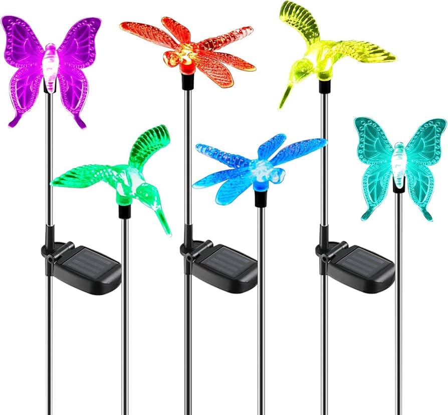 OxyLED Solar Garden Stake Lights 6 Pack Outdoor LED Figurine