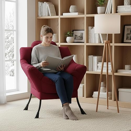 Miniatura 267 de Welnow Silla Lazy con otomana, moderna silla de descanso con reposabrazos y un bolsillo lateral, sillón para sofá de ocio, sillón de lectura