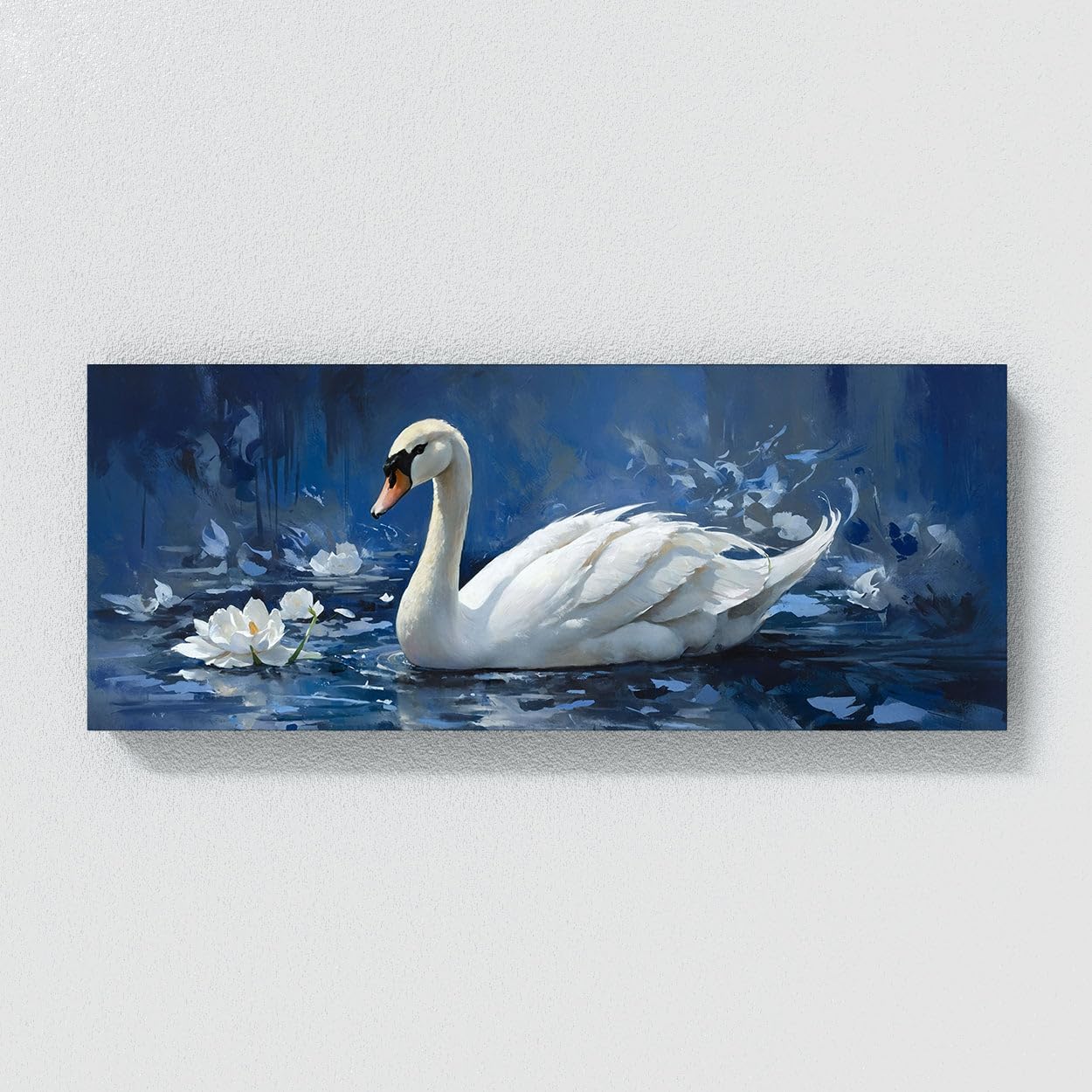 アートポスター　SWAN Amazon.com: Sense Canvas Swan Elegant Blue Harmony 19 Canvas Art