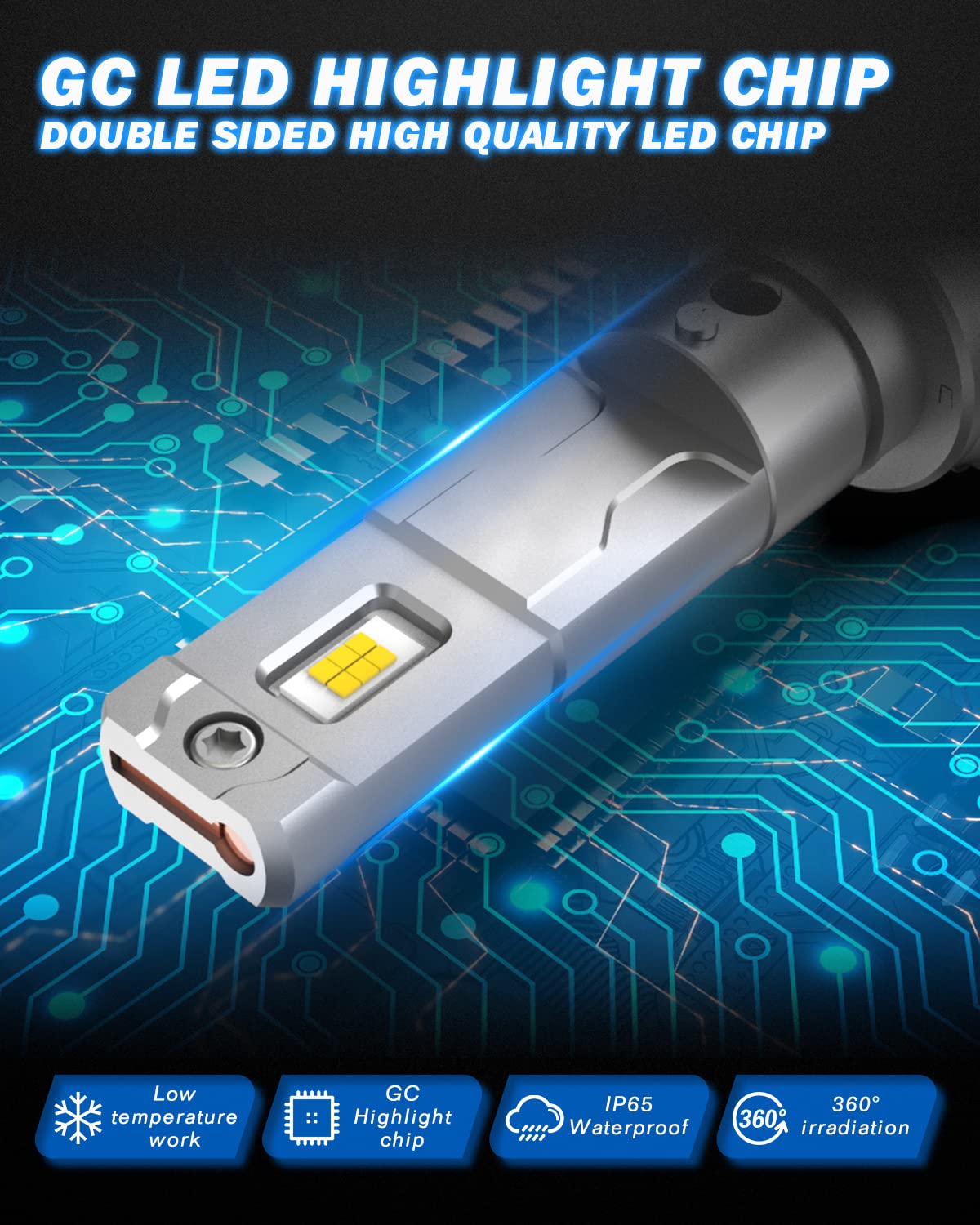 Żarówki LED HB4, KATUR 110W 20000LM 9006 LED Światła Przednie Canbus Super Jasne 6000K-6500K Xenon Biały IP65 Wodoodporny Plug An Play, Zestaw 2 Szt.