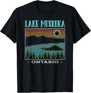 Lake Muskoka Ontario Mountains Retro T-Shirt
