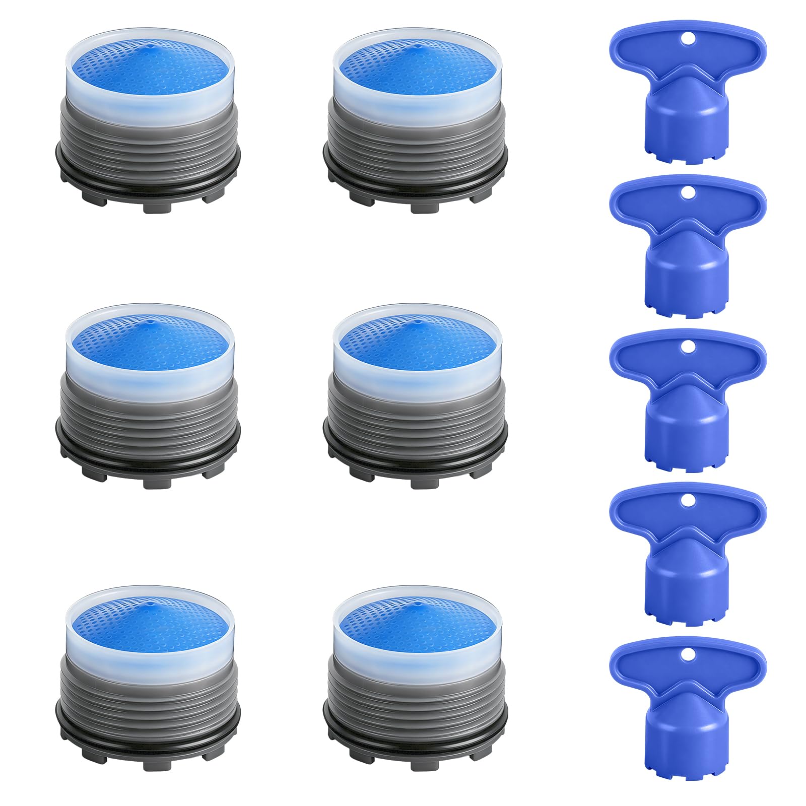 Hibbent 6PCS Sink Faucet Aerator M18.5 with 5PCS Removal Wrench Keys