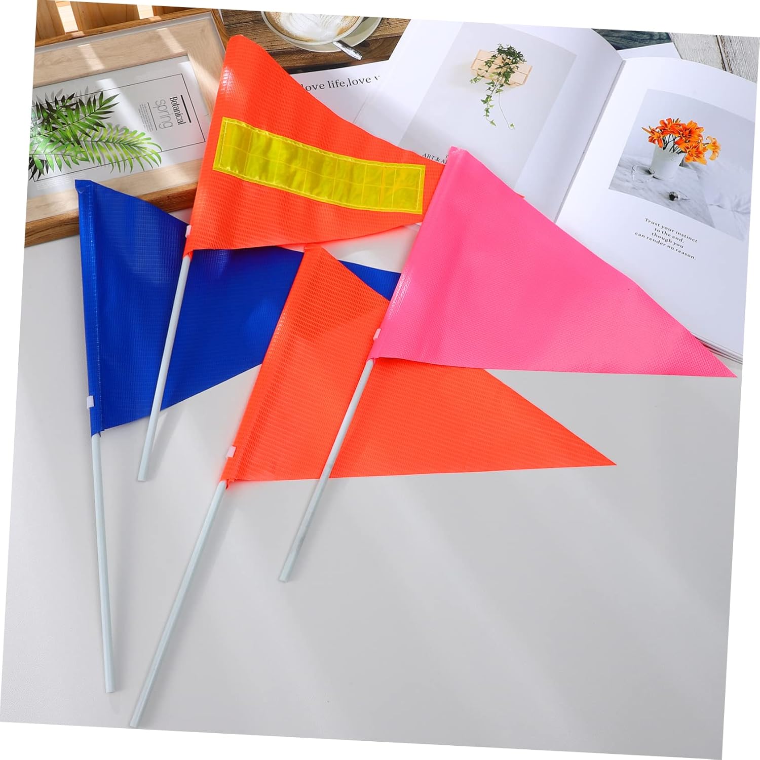 Garneck Bicycle Flag Kit 1 Set Safety Flags for Bike Trailer Flagpole Mount for Bikes