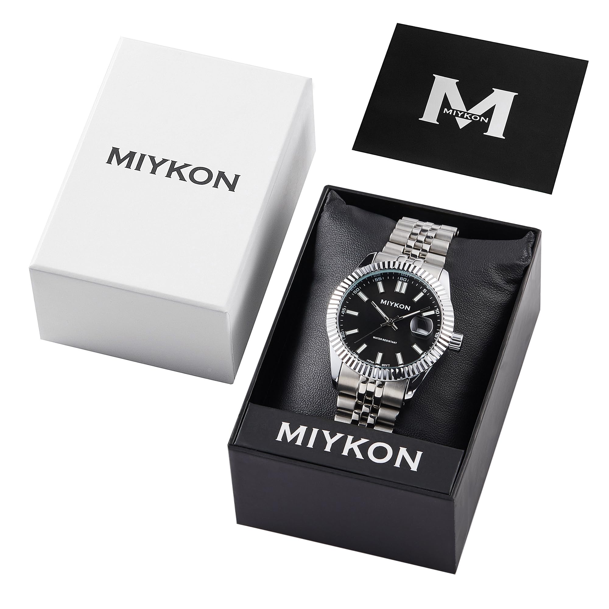 Miykon Reloj de vestir minimalista para hombre, fecha rápida, Jubilee de