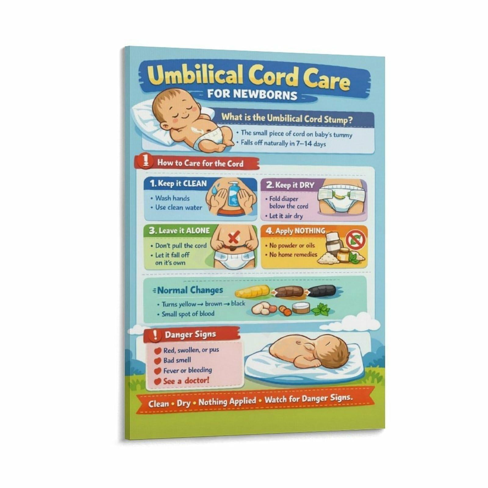 GYQYJPFZM Parents Guide Poster Newborn Care Tips Postpartum Education Helpful Wall-Art for Nursery Parenting Room Decor(Unframed,16x24inch(40x60cm))