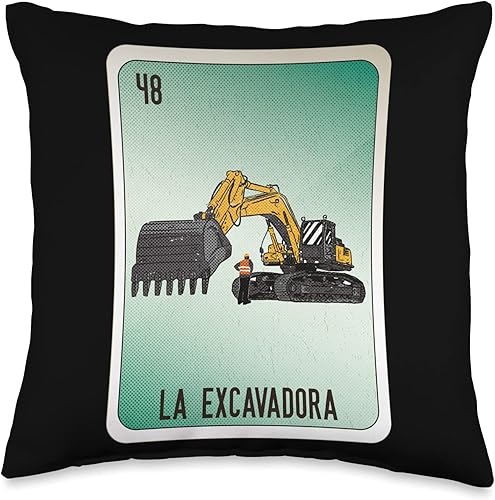 Miniatura 1 de La Excavadora Mexican Slang Chicano Bingo Cards Throw Pillow, 16x16, Multicolor