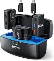 BOYA Wireless Lavalier mikrofon iPhone Android kamerához, 950 méter hatótáv, 10 órás akkumulátor - blue 1