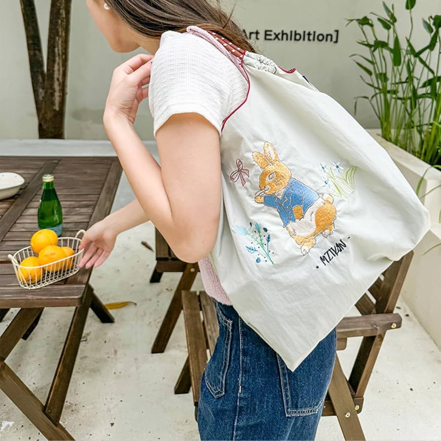 Amazon.co.jp: 刺繍ショッピングバッグ【ショルダーストラップ1
