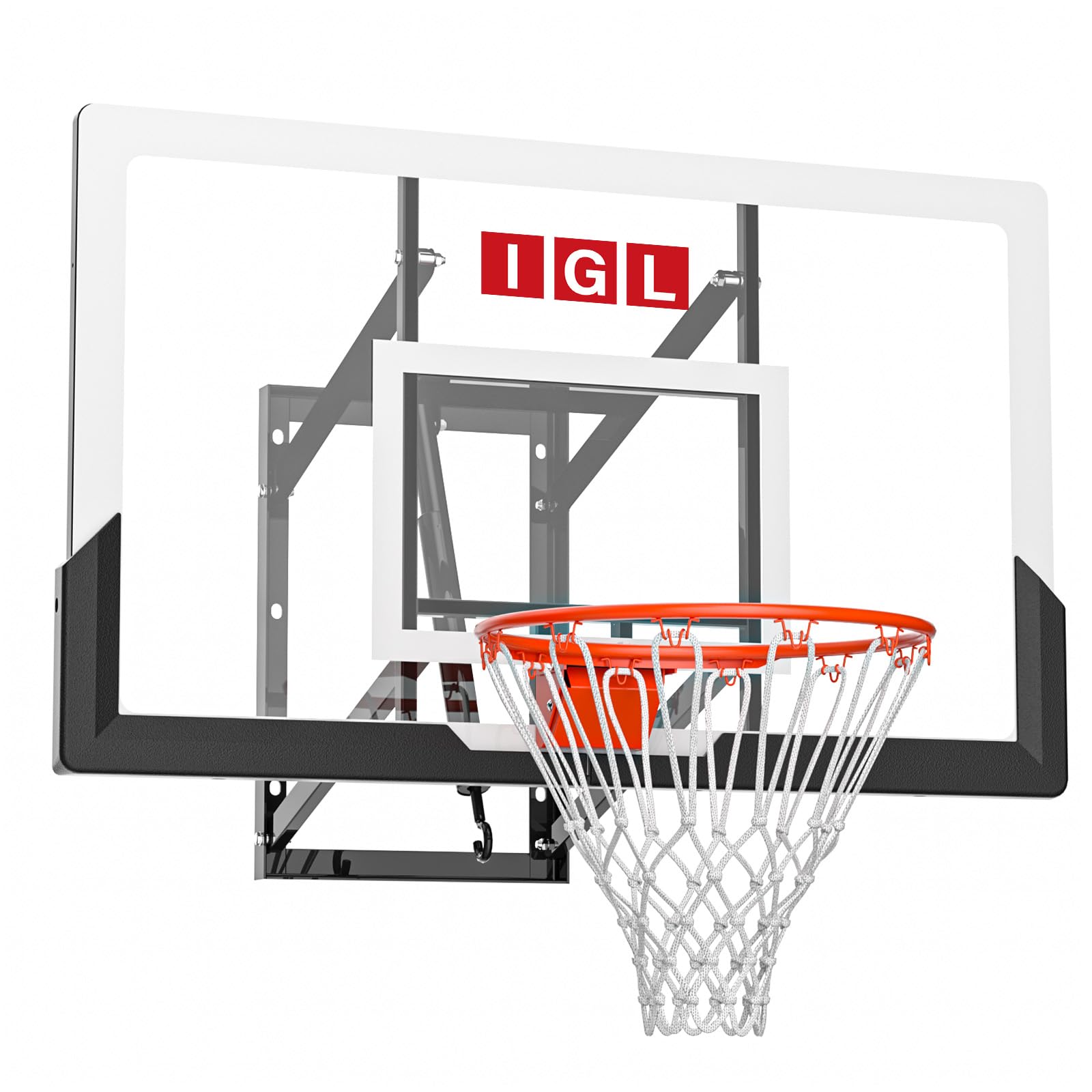 IGL In ground Basketball Hoops Outdoor, 10ft Height Adjustable Basketball Goal In ground with Shatterproof Backboard and Pro-Style Rim