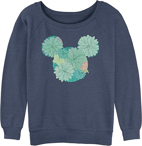 Disney Jersey raglán clásico de Mickey Succulents para mujer con costuras