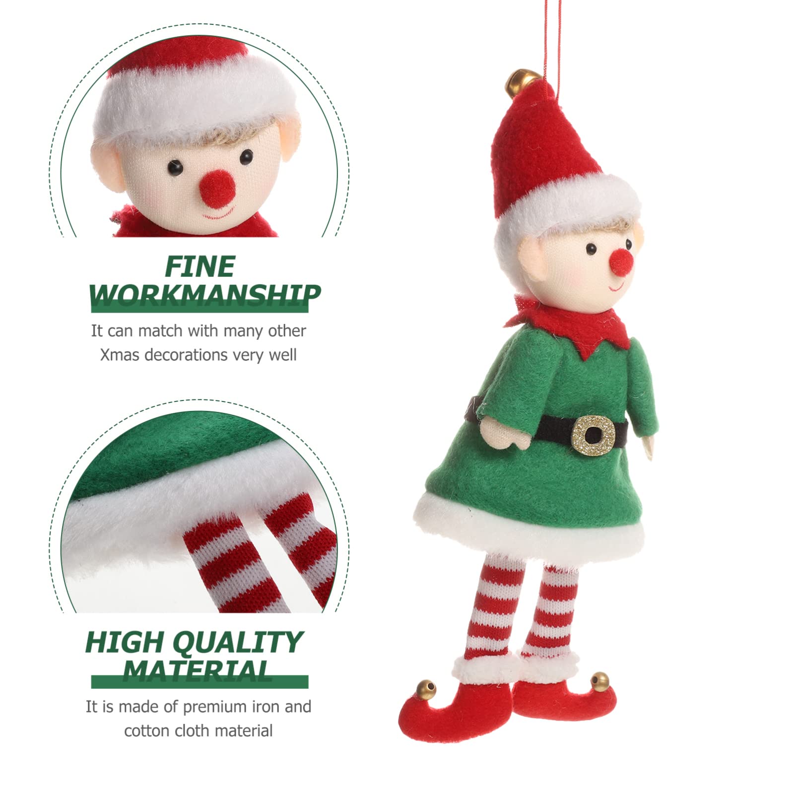 ABOOFAN 5 Pièces Pendentif Sapin de Noël vêtements de poupée Peluche Decoration Noel Decoration vitrine Noel Decor Noel décor de poupée Pendentif poupée de noël Coton Green