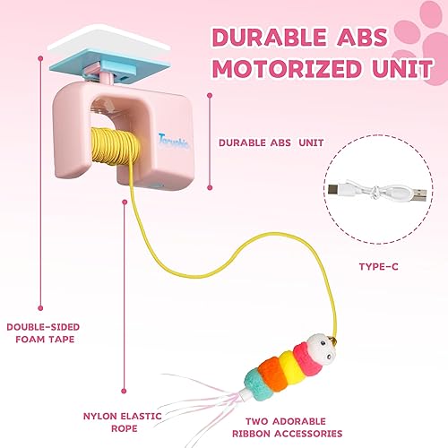 Miniatura 3 de Juguete interactivo para gatos de interior, juguete automático para colgar en la puerta con diseño desmontable, juguetes de gatitos para gatos de
