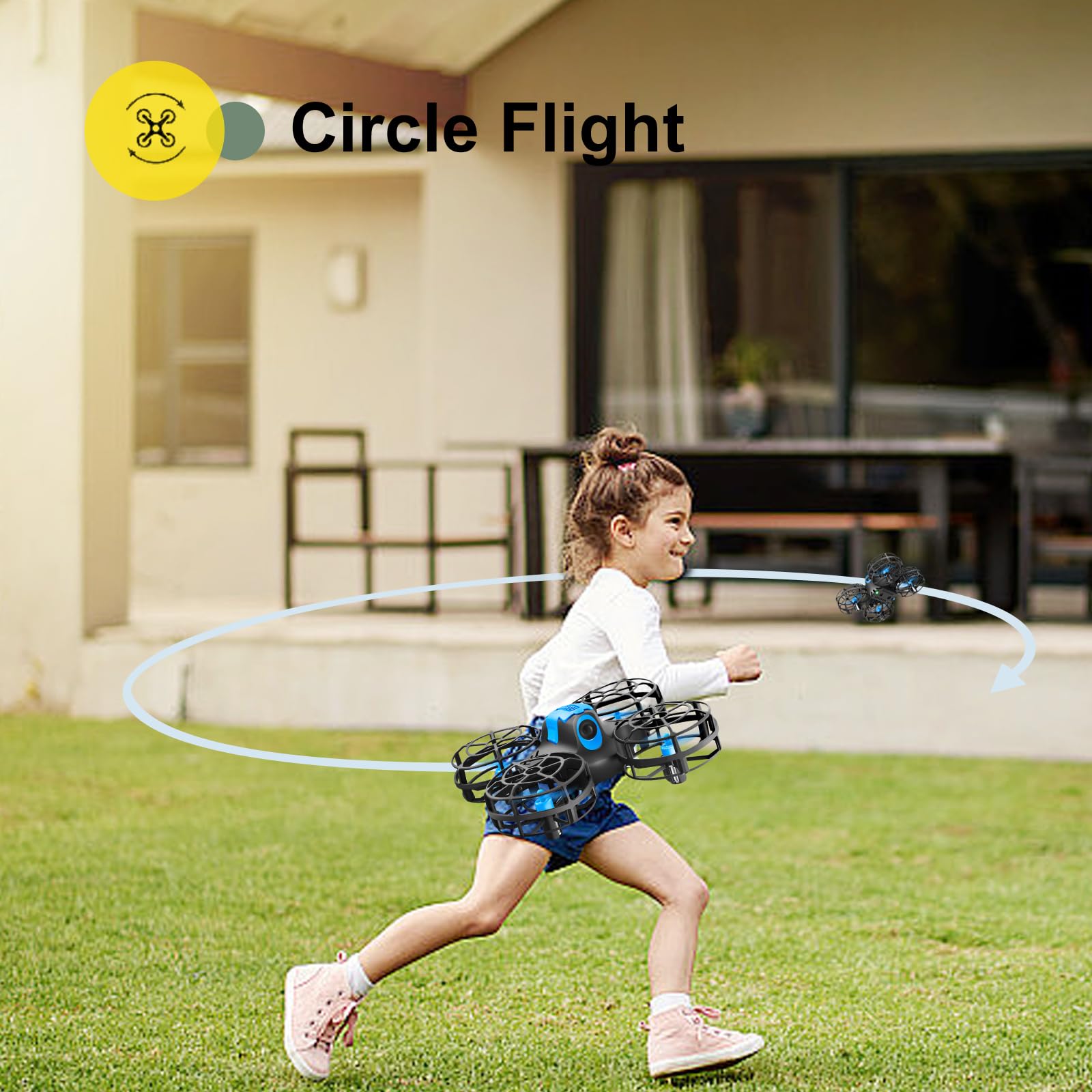 4DRC V18 Mini Dron con 2 Controlli per Bambini, Principianti, Flip 3D, Luci, Modalità Senza Testa, 3 Velocità, Planata Auto, Altitudine Fissa, 2 Batterie, Quadricottero RC, Regalo per Ragazzi