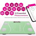 Leosportz BMI Weight Machine - Intelligent Body Fat Weight Analyzer | USB Smart Weight Scale for Bathroom Weight | 18 Metrics Android IOS App Sync (Green) gallery image